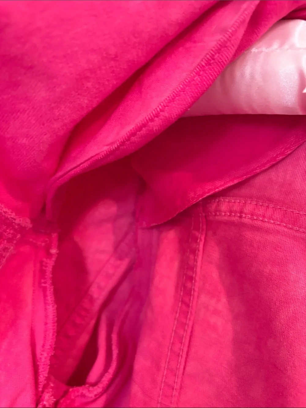 Retrofete pink denim jacket. Size L. Made in Italy
